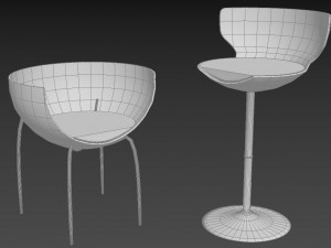 Glass wine chairs 3D Модель