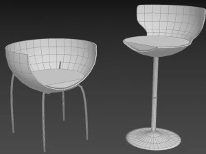 Glass wine chairs 3D Model