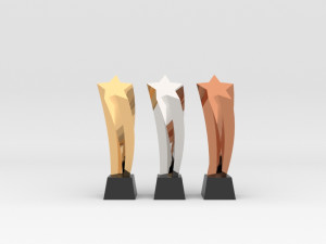 Award Prize 6 Trophies pack with 3 medal 3D Модель