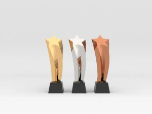Award Prize 6 Trophies pack with 3 medal 3D Model