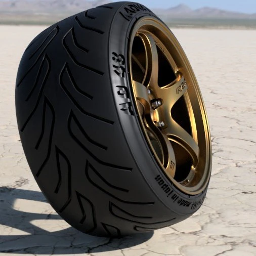 RAYS GRAMLIGHTS 57CR 18 INCH RIMS WITH YOKOHAMA ADVAN TIRES printable 3D Model .c4d .max .obj .3ds .fbx .stl .blend 