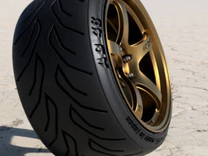 RAYS GRAMLIGHTS 57CR 18 INCH RIMS WITH YOKOHAMA ADVAN TIRES printable 3D Model