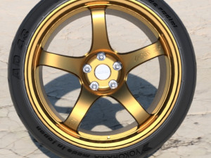 RAYS GRAMLIGHTS 57CR 18 INCH RIMS WITH YOKOHAMA ADVAN TIRES printable 3D Модель