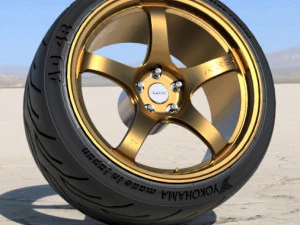 RAYS GRAMLIGHTS 57CR 18 INCH RIMS WITH YOKOHAMA ADVAN TIRES printable 3D Model