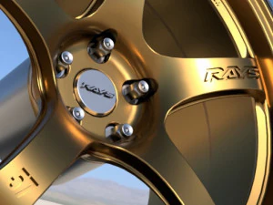 RAYS GRAMLIGHTS 57CR 18 INCH RIMS WITH YOKOHAMA ADVAN TIRES printable 3D Model