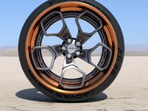 ROTIFORM HUR-T 19 INCH RIMS WITH ADVAN TIRES FOR SCALE AND DIECAST MODELS 3D Model