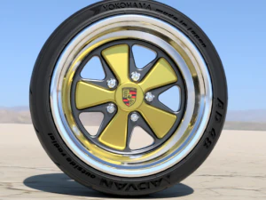 PORSCHE FUCHS RIMS 18 INCH WITH ADVAN TIRES FOR SCALE MODELS 3D Model