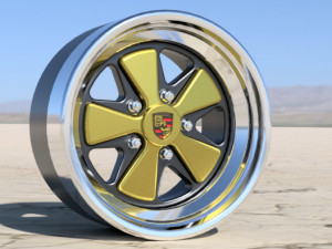 PORSCHE FUCHS RIMS 18 INCH WITH ADVAN TIRES FOR SCALE MODELS 3D Модель