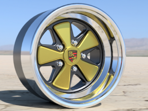 PORSCHE FUCHS RIMS 18 INCH WITH ADVAN TIRES FOR SCALE MODELS 3D Модель