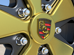 PORSCHE FUCHS RIMS 18 INCH WITH ADVAN TIRES FOR SCALE MODELS 3D Модель