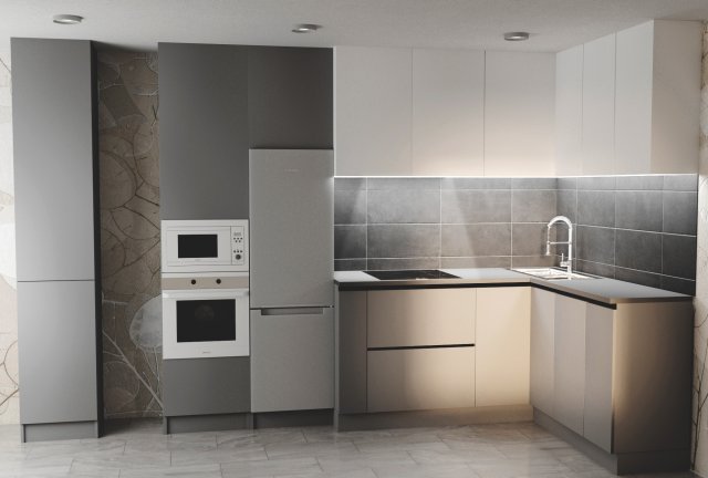 Modern Kitchen Model 3D .c4d .max .obj .3ds .fbx .stl .blend 