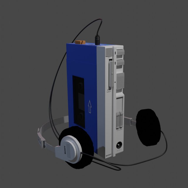 Retro Music Tape Player 3D 모델 .c4d .max .obj .3ds .fbx .stl .blend 