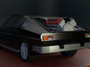 Audi 100 coupe Low Poly Low-poly Low-poly Modello 3D