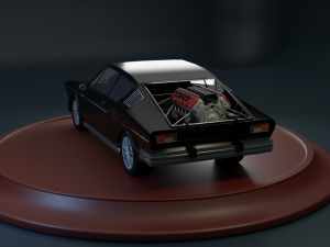 Audi 100 coupe Low Poly Low-poly Low-poly Modello 3D