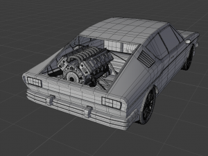 Audi 100 coupe Low Poly Low-poly Low-poly Modello 3D