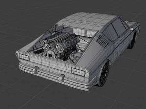 Audi 100 coupe Low Poly Low-poly Low-poly 3D Model