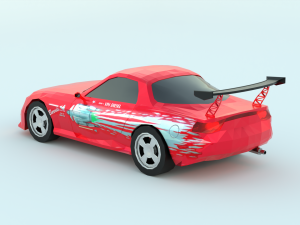 Mazda rx 7 low poly game ready Low-poly 3D Модель