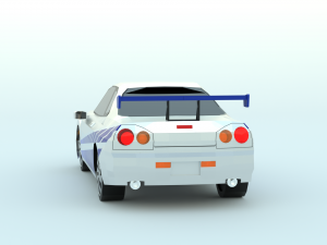 Nissan Skyline low poly game ready Low-poly Low-poly Modello 3D