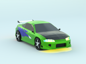 MITSUBISHI ECLIPSE low poly game ready Low-poly Low-poly 3D 모델