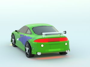 MITSUBISHI ECLIPSE low poly game ready Low-poly Low-poly 3D 모델