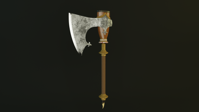 Stylized scandinavian axe high poly Free Model 3D .c4d .max .obj .3ds .fbx .stl .blend 