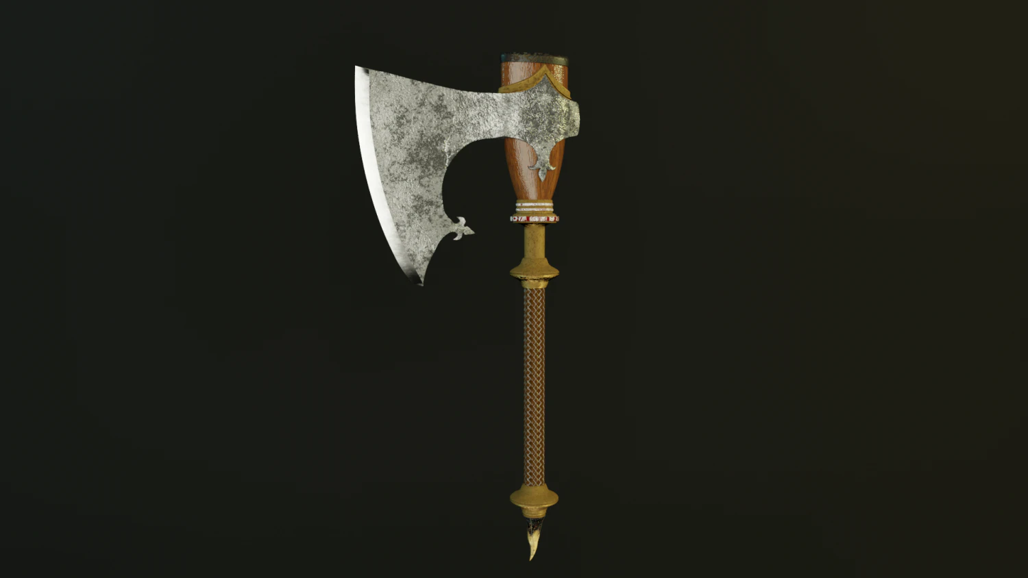Stylized scandinavian axe high poly Free 3D Model .c4d .max .obj .3ds .fbx .stl .blend