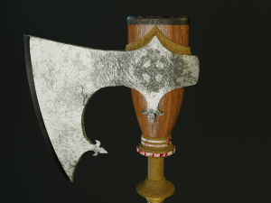 Stylized scandinavian axe high poly Free Model 3D