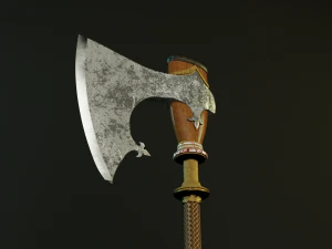 Stylized scandinavian axe high poly Free 3D Model