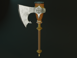 Stylized scandinavian axe high poly Free Model 3D