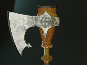 Stylized scandinavian axe high poly Free Model 3D