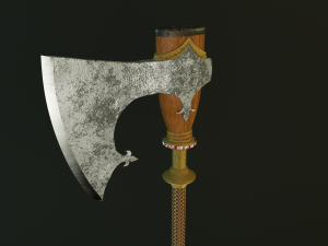 Stylized scandinavian axe high poly Free Model 3D