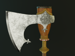 Stylized scandinavian axe high poly Free Model 3D