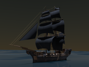 Pirate Ship PBR game ready Modelo 3D