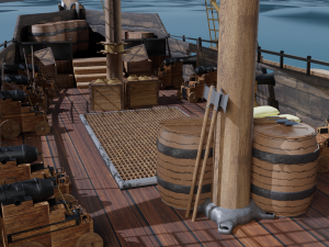 Pirate Ship PBR game ready Modelo 3D