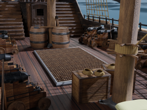Pirate Ship PBR game ready Modelo 3D