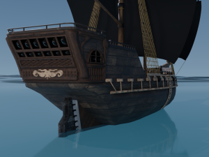 Pirate Ship PBR game ready Modelo 3D