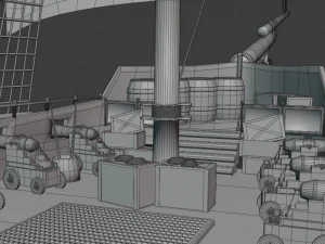 Pirate Ship PBR game ready 3D Model