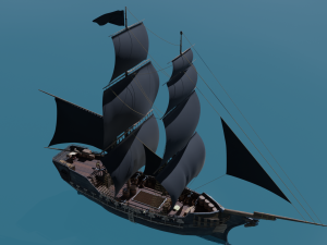 Pirate Ship PBR game ready Modelo 3D