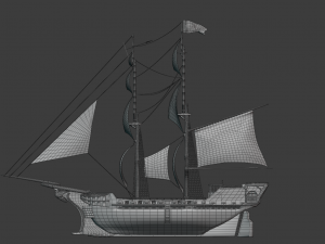 Pirate Ship PBR game ready Modelo 3D