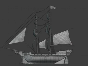 Pirate Ship PBR game ready 3D Model