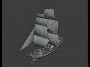 Pirate Ship PBR game ready 3D Model
