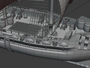 Pirate Ship PBR game ready Modelo 3D