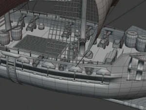 Pirate Ship PBR game ready 3D Model