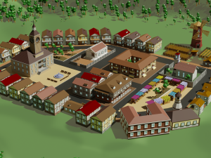 Low poly Village pbr game ready Low-poly 3D Model