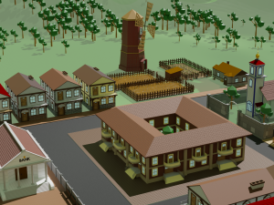 Low poly Village pbr game ready Low-poly 3D 模型