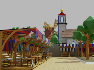 Low poly Village pbr game ready Low-poly 3D 模型