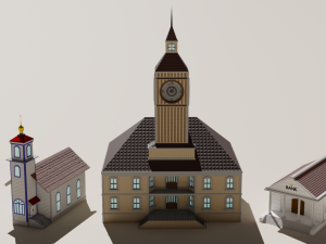 Low poly Village pbr game ready Low-poly 3D 模型