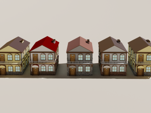 Low poly Village pbr game ready Low-poly 3D 模型