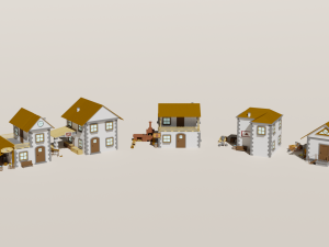 Low poly Village pbr game ready Low-poly 3D 模型