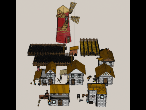 Low poly Village pbr game ready Low-poly 3D 模型